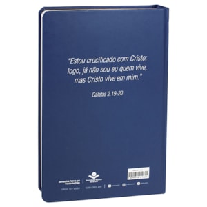Segunda imagem do produto Bíblia Sagrada Cruz Prata | Letra Normal | ARA | Capa Dura Azul