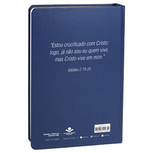 Bíblia Sagrada Cruz Prata | Letra Normal | ARA | Capa Dura Azul