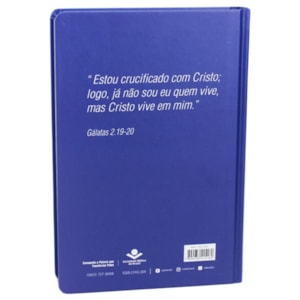 Segunda imagem do produto Bíblia Sagrada Cruz Prata | Letra Normal | NAA | Capa Dura Azul
