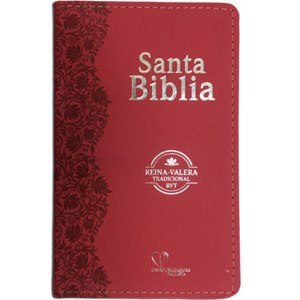 Bíblia Sagrada em Espanhol RVT | Avermelhada/Rojiza Luxo C/ Flores
