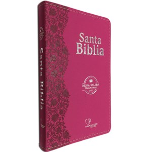 Bíblia Sagrada em Espanhol RVT | Fucsia Luxo C/ Flores