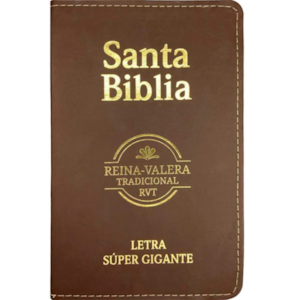 Segunda imagem do produto Bíblia Sagrada em Espanhol | RVT | Letra Super Gigante | Luxo Marrom