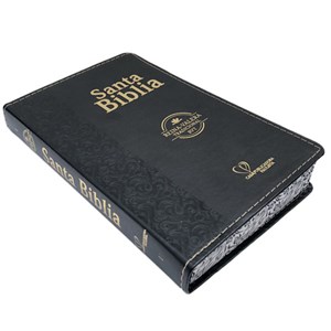 Bíblia Sagrada em Espanhol RVT | Preta C/ Dourado Raminhos