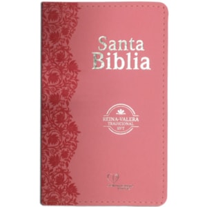 Bíblia Sagrada em Espanhol RVT | Rosa Luxo C/ Flores