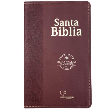 Bíblia Sagrada em Espanhol RVT | Vinho Luxo C/ Dourado Raminhos