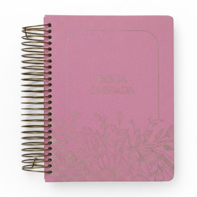 Bíblia Sagrada Espiral | NVI | Espaço Para Anotações | Capa Dura Rosa Floral