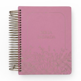 Bíblia Sagrada Espiral | NVI | Espaço Para Anotações | Capa Dura Rosa Floral