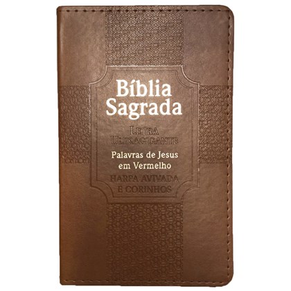 Bíblia Sagrada Estrela Harpa Avivada | ARC | Letra Ultragigante | Capa Marrom