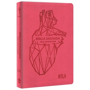 Bíblia Sagrada Fácil de Entender | NTLH Letra Normal | Capa Coração Rosa