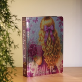 Segunda imagem do produto Bíblia Sagrada Filha do Rei | ARC | Letra Gigante| Harpa Avivada e Corinhos | Capa Dura Lilás