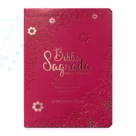 Bíblia Sagrada Floral Margarida | ARC | Hipergigante | Harpa Avivada e Corinhos | Capa Luxo Pink