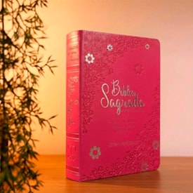 Segunda imagem do produto Bíblia Sagrada Floral Margarida | ARC | Hipergigante | Harpa Avivada e Corinhos | Capa Luxo Pink