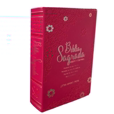 Bíblia Sagrada Floral Margarida | ARC | Hipergigante | Harpa Avivada e Corinhos | Capa Luxo Pink | Com Índice