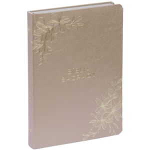 Bíblia Sagrada Flores Douradas Slim | NVT | Letra Maior | Capa Luxo Dourada