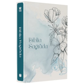 Bíblia Sagrada Flores | King James | Letra Normal | Capa Brochura Azul