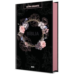 Segunda imagem do produto Bíblia Sagrada Flores Preta | NVI | Letra Gigante | Capa Dura