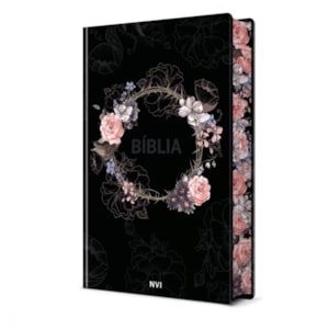 Segunda imagem do produto Biblia Sagrada Flores Preta | NVI | Letra Normal | Capa Dura Soft-Touch