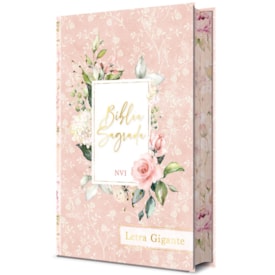 Segunda imagem do produto Bíblia Sagrada Flores Rosa | NVI |  Letra Gigante | Capa Dura