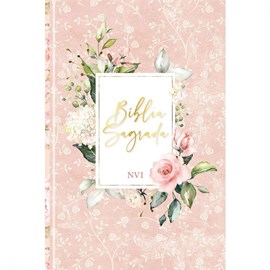 Biblia Sagrada Flores Rosa | NVI | Letra Normal | Capa Dura Soft-Touch