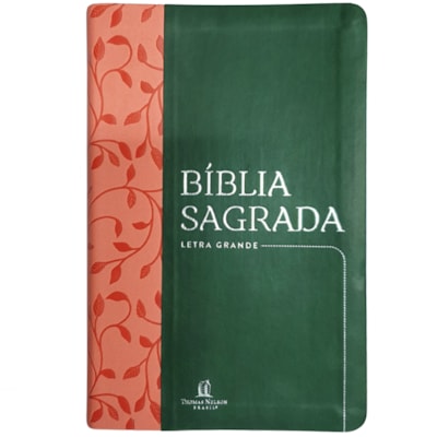 Bíblia Sagrada Folhagem | NVI | Letra Grande | Capa Verde e Rosa