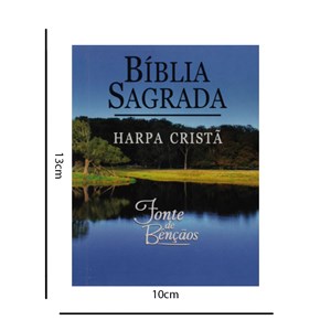 Bíblia Sagrada Fonte de Bençãos | ARC | Harpa Cristã | Pequena Capa Brochura