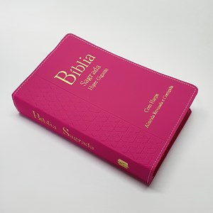 Bíblia Sagrada Harpa Avivada e Corinhos  | ARC | Letra Hipergigante | Índice |  Luxo Pink.