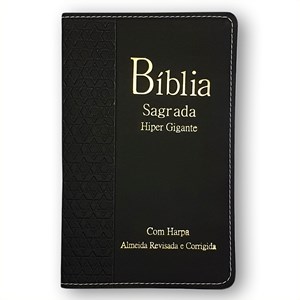 Bíblia Sagrada Harpa Avivada e Corinhos  | ARC | Letra Hipergigante | Índice | Luxo Preta