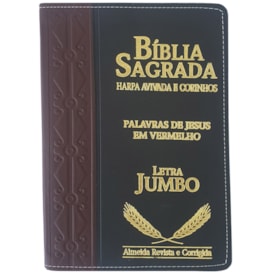Bíblia Sagrada Harpa Avivada e Corinhos | ARC | Letra Jumbo | Índice | Bicolor Vinho e Preta
