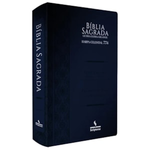 Bíblia Sagrada Harpa Celestial 774 | ERC | Letra Extra Gigante | Capa Azul Brasão