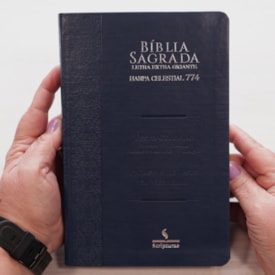 Segunda imagem do produto Bíblia Sagrada Harpa Celestial 774 | ERC | Letra Extra Gigante | Capa Azul Brasão