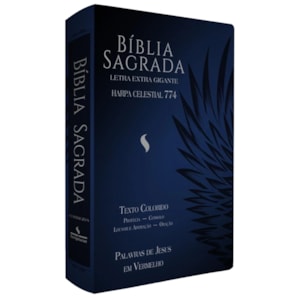 Bíblia Sagrada Harpa Celestial 774 | ERC | Letra Extra Gigante | Capa Azul Marinho Águia