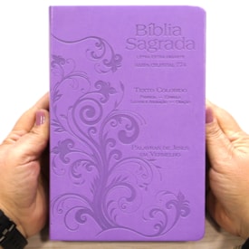 Segunda imagem do produto Bíblia Sagrada Harpa Celestial 774 | ERC | Letra Extra Gigante | Capa Lilás Arabesco