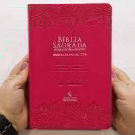 Segunda imagem do produto Bíblia Sagrada Harpa Celestial 774 | ERC | Letra Extra Gigante | Capa Pink Floral
