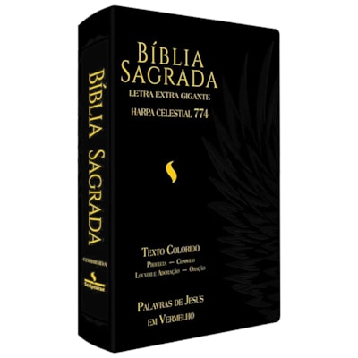 Bíblia Sagrada Harpa Celestial 774 | ERC | Letra Extra Gigante | Capa Preta Águia