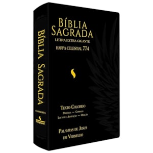 Bíblia Sagrada Harpa Celestial 774 | ERC | Letra Extra Gigante | Capa Preta Águia