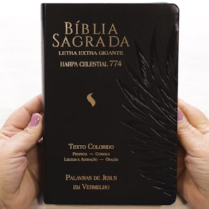 Segunda imagem do produto Bíblia Sagrada Harpa Celestial 774 | ERC | Letra Extra Gigante | Capa Preta Águia