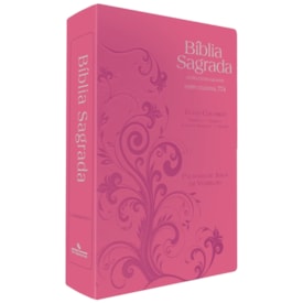 Bíblia Sagrada Harpa Celestial 774 | ERC | Letra Extra Gigante | Capa Rosa Arabesco