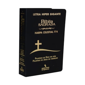 Bíblia Sagrada Harpa Celestial 774 | ERC | Letra Hipergigante | Capa Luxo Cruz Preta