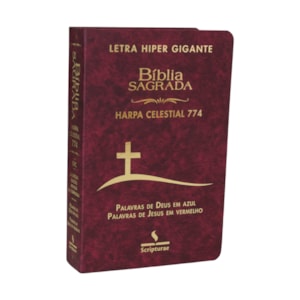 Bíblia Sagrada Harpa Celestial 774 | ERC | Letra Hipergigante | Capa Luxo Cruz Vinho