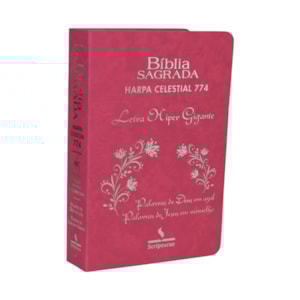 Bíblia Sagrada Harpa Celestial 774 | ERC | Letra Hipergigante | Capa Luxo Ramos Pink