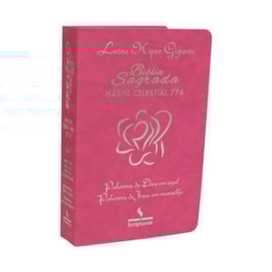 Bíblia Sagrada Harpa Celestial 774 | ERC | Letra Hipergigante | Capa Luxo Rosa Pink