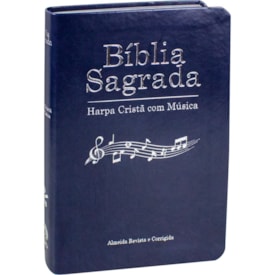 Bíblia Sagrada Harpa Cristã com Música | ARC | Capa Azul Luxo