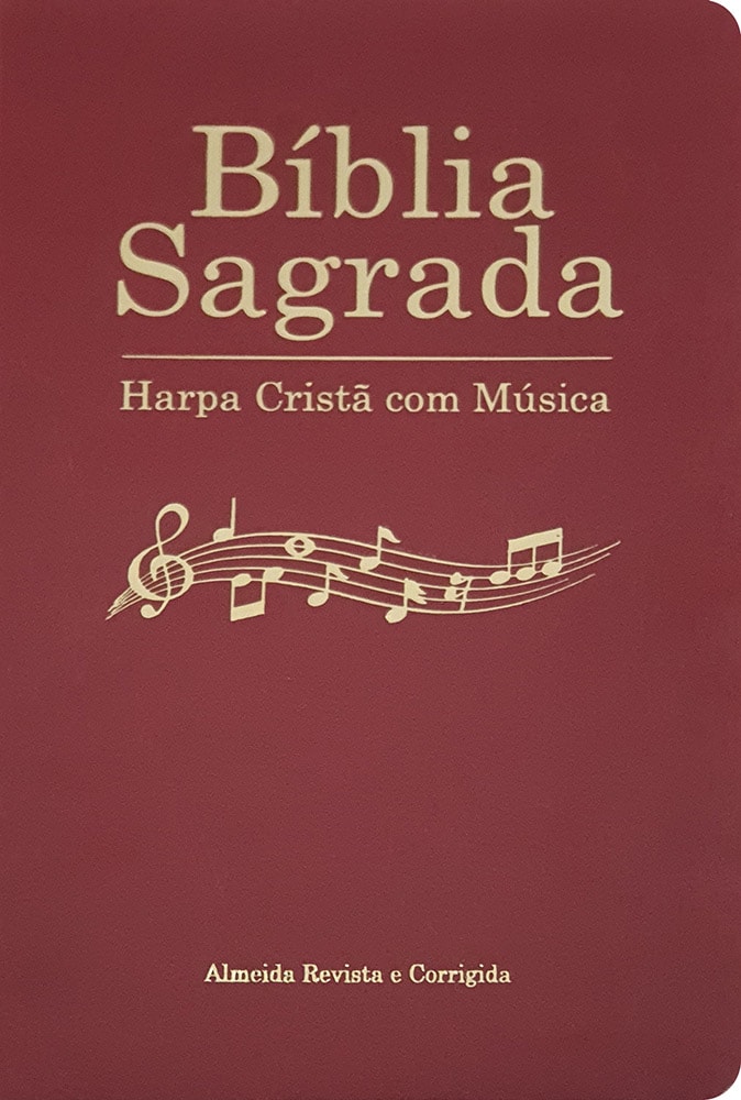 Bíblia Sagrada Harpa Cristã Com Música | ARC | Capa Vinho