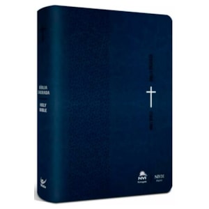 Bíblia Sagrada - Holy Bible | Português e Inglês | NVI Letra Normal | Azul