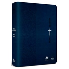Bíblia Sagrada - Holy Bible | Português e Inglês | NVI Letra Normal | Azul