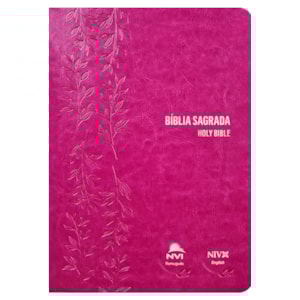 Bíblia Sagrada - Holy Bible | Português e Inglês | NVI Letra Normal | Pink