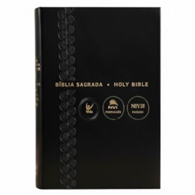 Bíblia Sagrada - Holy Bible | Português e Inglês | NVI Letra Normal | Preta