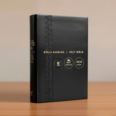 Segunda imagem do produto Bíblia Sagrada - Holy Bible | Português e Inglês | NVI Letra Normal | Preta