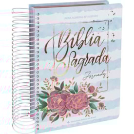 Bíblia Sagrada Jornada Espiral | NAA | Letra Média | Capa Aquarela Azul