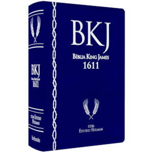 Segunda imagem do produto Bíblia Sagrada King James Fiel com Estudo Holman | Letra Normal | Capa Luxo Azul
